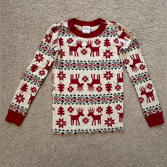 Hanna Andersson Unisex Christmas Pajama Set - Dear Deer Print Kids Size 6-7 - Picture 2 of 6